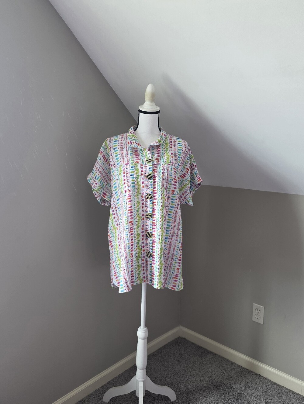 John Mark Multicolored Button Down Camp Shirt